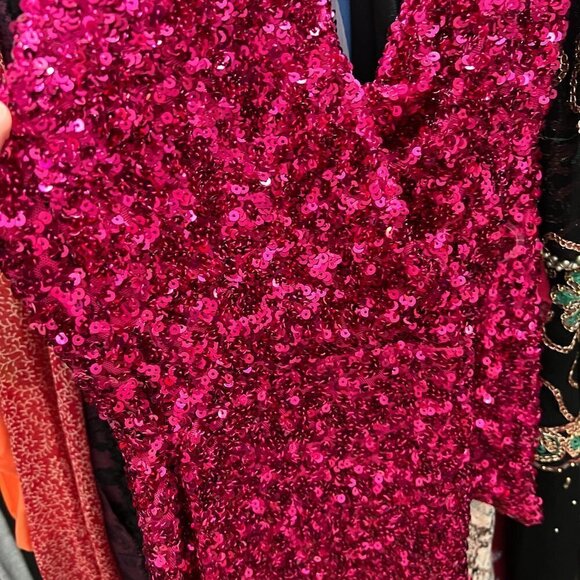 Nookie Smoke Show Mini Bodycon Sequined Dress in Pink - Picture 6 of 9